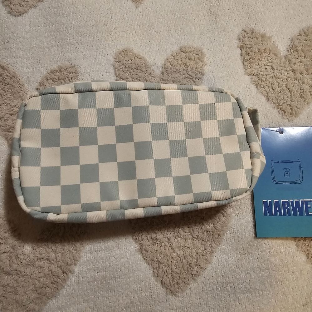 Checkered Pouch/makeup Bag